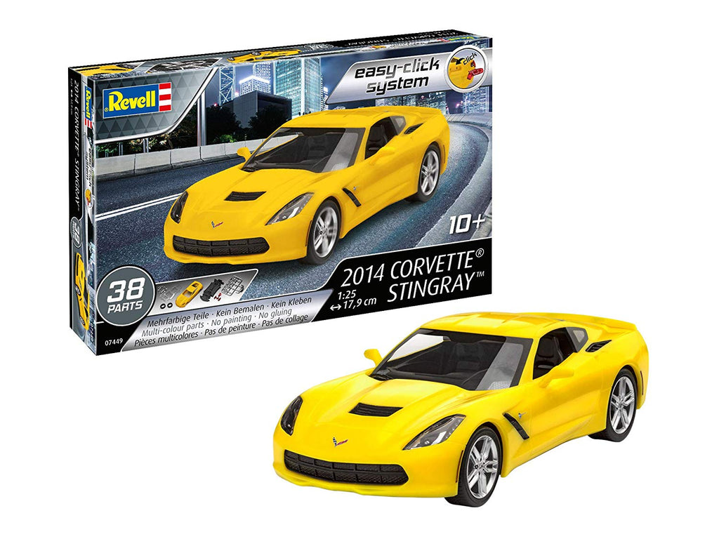Revell 2014 Corvette Stingray (Easy-Click) Plastic Model Kit 1/25 7449 - Shore Line Hobby