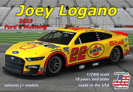 Salvinos 1/24 Joey Logano 2023 Ford Mustang Race Car (Primary Livery) (Ltd Prod) Race Car Model Kits Salvino JR Models 