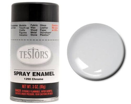 Testors 1290 Chrome Finishing Enamel 3 Ounce Spray Can Paint Paint Testors 