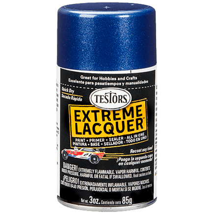 Testors Extreme Lacquer Paint Line 1830-1849 Spray Paint Testors 1836 - De Ja Blue 