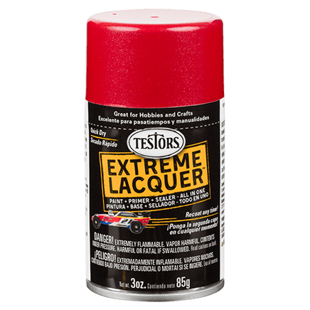 Testors Extreme Lacquer Paint Line 1830-1849 Spray Paint Testors 1837 - Revving Red 